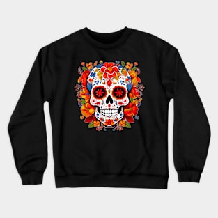 Day of the Dead Dia de Los Muertos Sugar Skull Crewneck Sweatshirt